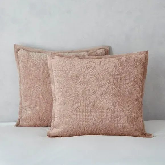 Embroidered Pillowsham - Rose, Velvet image