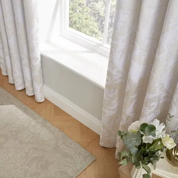 Eyelet Blackout Curtains with Jacquard - Cream