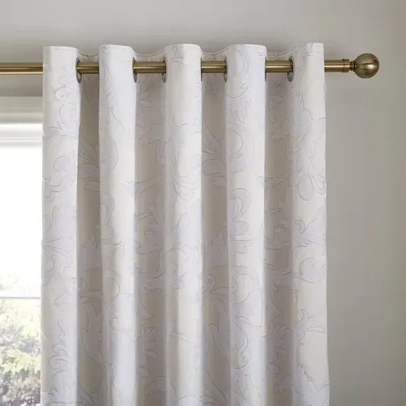 Eyelet Blackout Curtains with Jacquard - Cream image