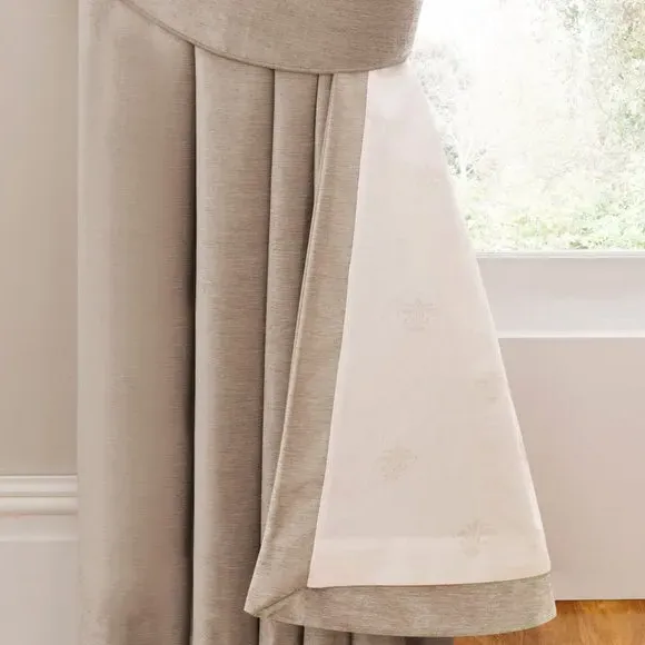 Eyelet Curtains with Lining - Cream, Cotton