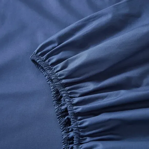 Fitted Sheet 400 Thread Count - Indigo, Cotton