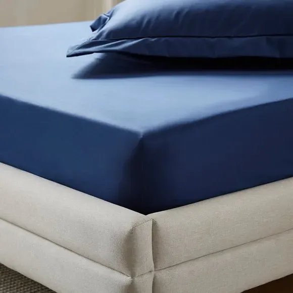 Fitted Sheet 400 Thread Count - Indigo, Cotton