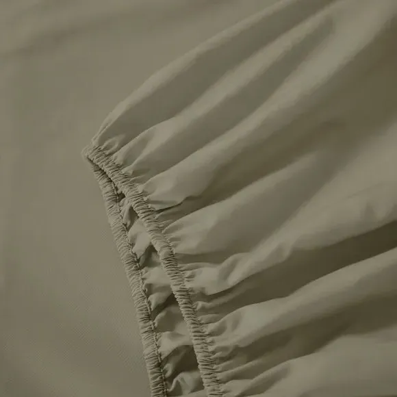 Fitted Sheet 400 Thread Count - Khaki, Cotton
