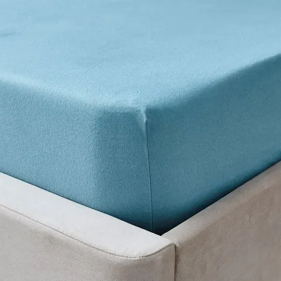 Fitted Sheet with Deep Pockets - Blue, Cotton