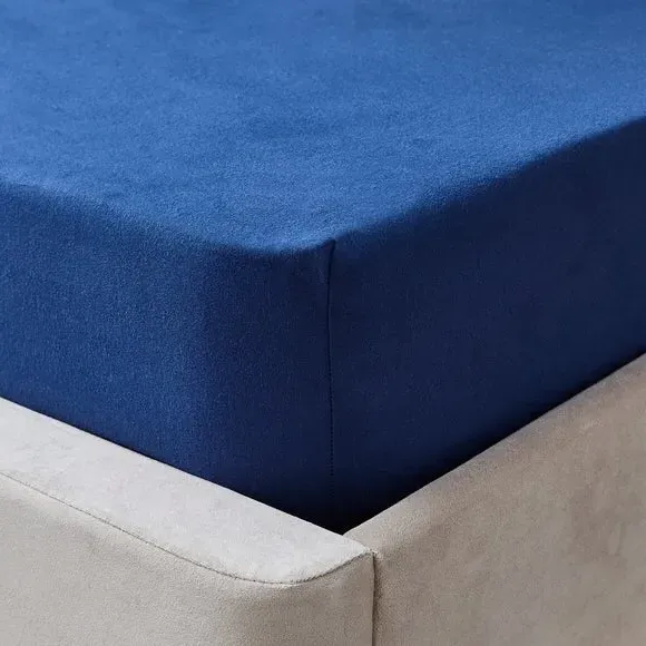 Fitted Sheet with Deep Pockets - Navy, Cotton