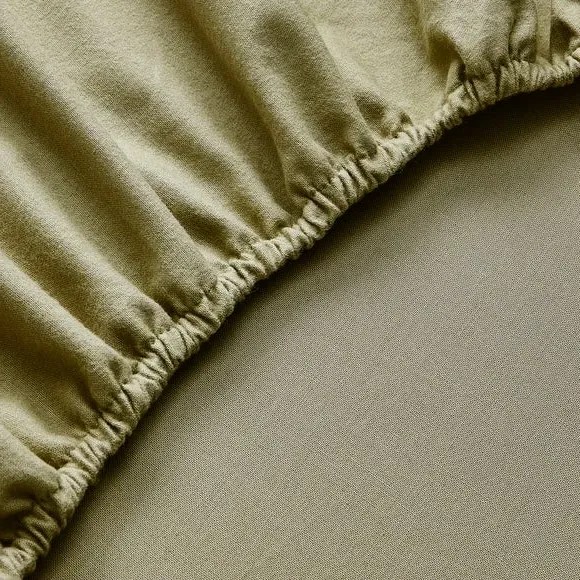 Fitted Sheet with Deep Pockets - Olive, Cotton