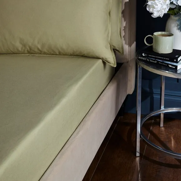 Fitted Sheet with Deep Pockets - Olive, Cotton