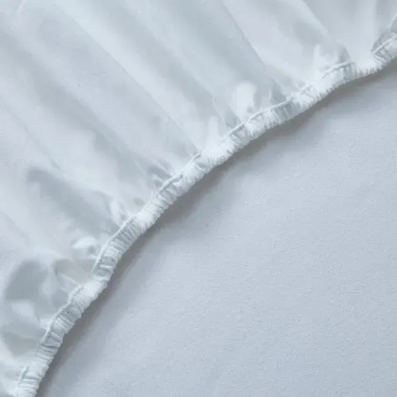 Fitted Sheet with Deep Pockets - White, Cotton