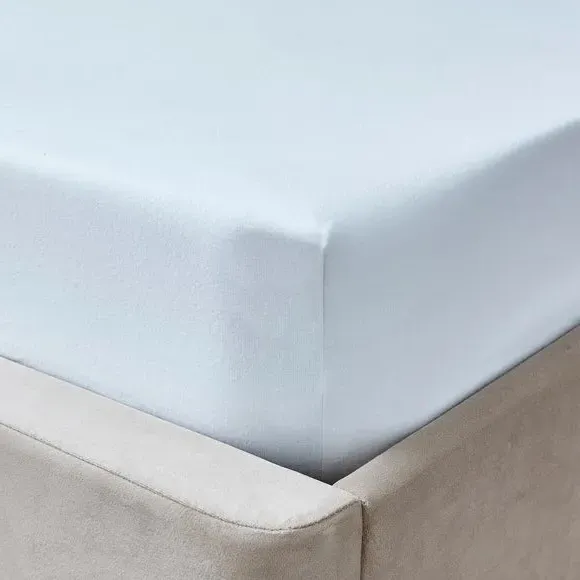 Fitted Sheet with Deep Pockets - White, Cotton