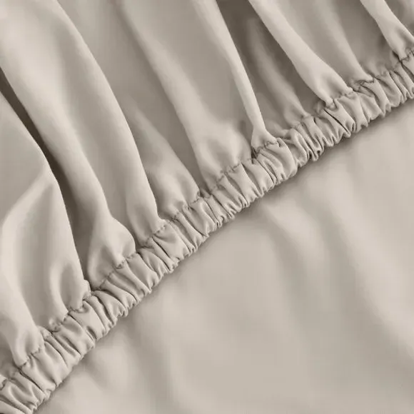 Fitted Sheet with True Grip - Champagne, Cotton