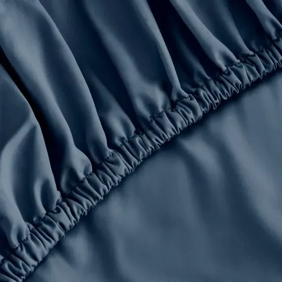 Fitted Sheet with True Grip - Petrol, Cotton