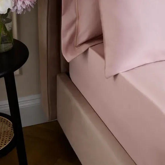 Fitted Sheet with True Grip - Pink, Cotton