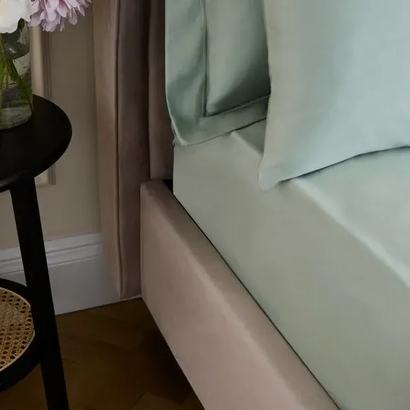 Fitted Sheet with True Grip - Sage, Cotton