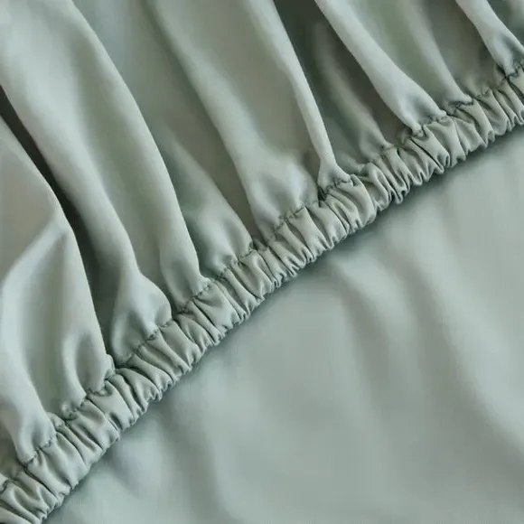 Fitted Sheet with True Grip - Sage, Cotton