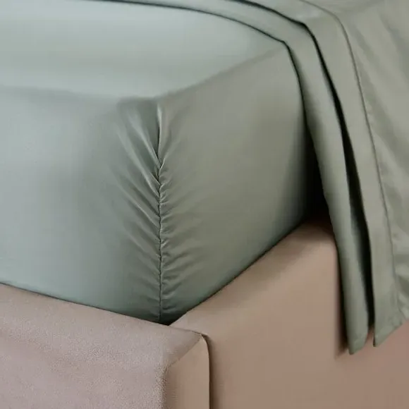 Fitted Sheet with True Grip - Sage, Cotton