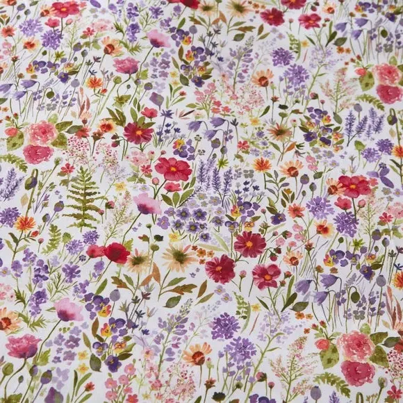 Floral Duvet Cover Set - White, Cotton