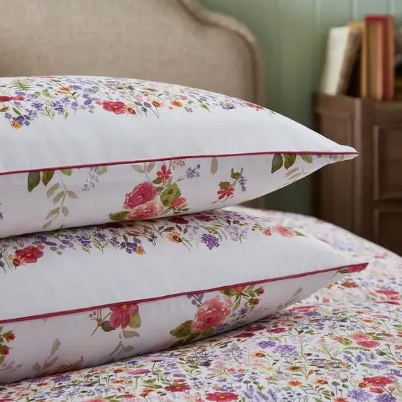 Floral Duvet Cover Set - White, Cotton