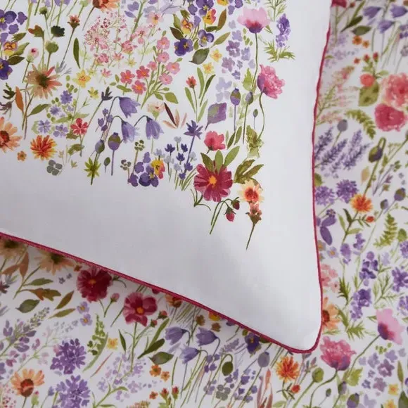 Floral Duvet Cover Set - White, Cotton