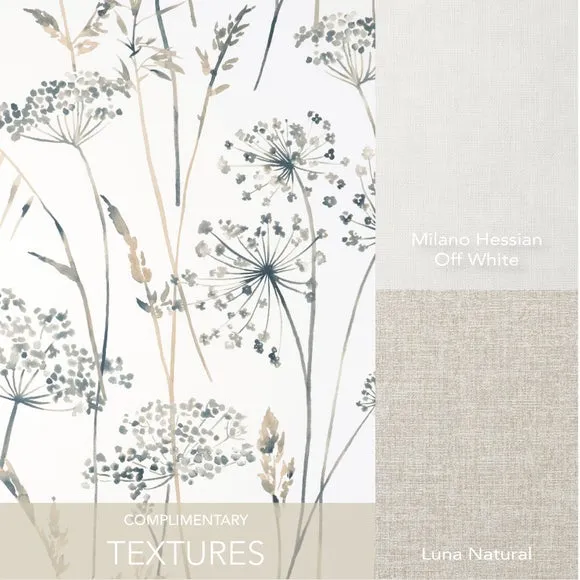Floral Wallpaper Non-Woven - White, Blue