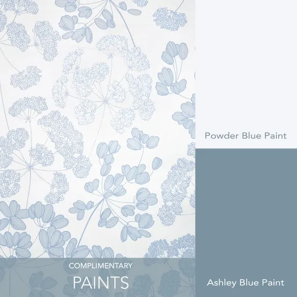 Floral Wallpaper Paste the Wall - Blue