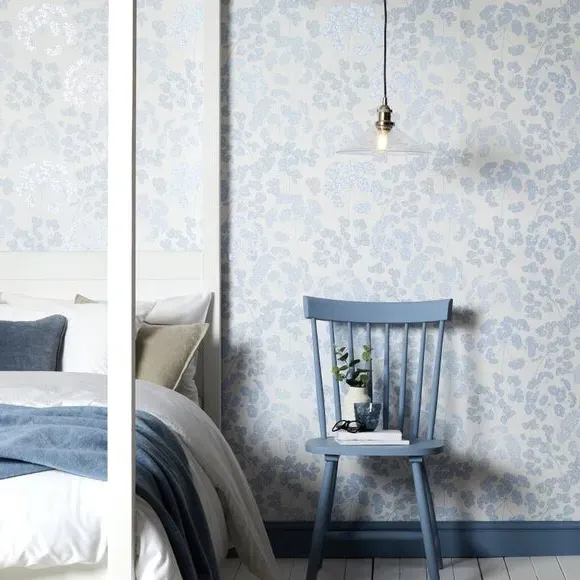 Floral Wallpaper Paste the Wall - Blue