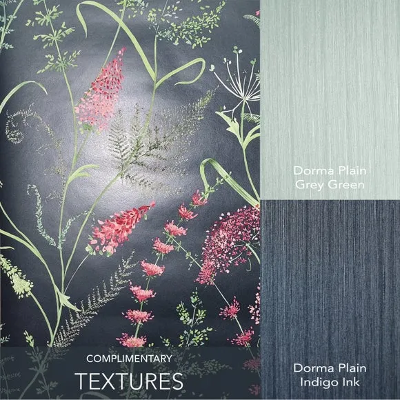 Floral Wallpaper Paste the Wall - Navy