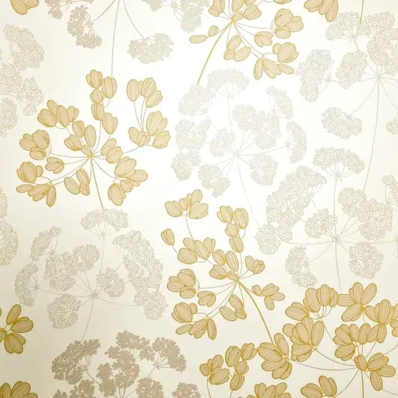 Floral Wallpaper Paste the Wall - Yellow
