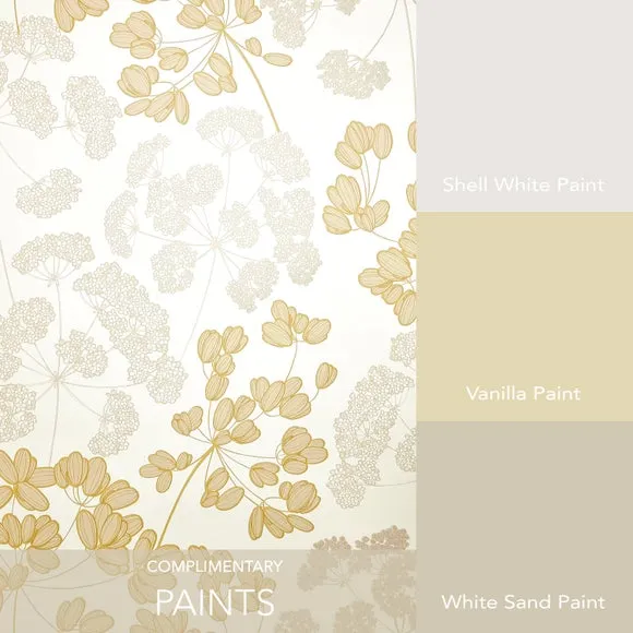 Floral Wallpaper Paste the Wall - Yellow