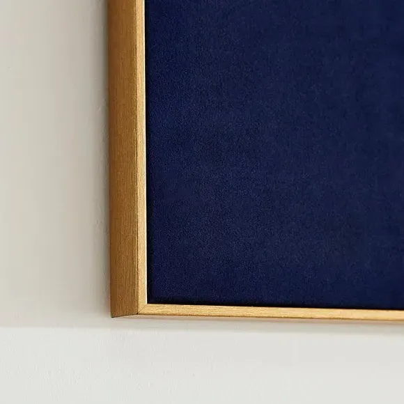 Framed Canvas with Embroidered Bee - Blue