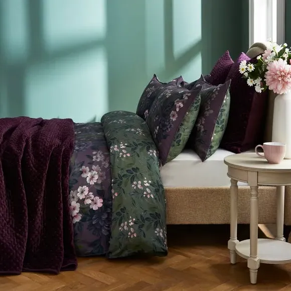 Genevieve Bedspread - Damson, Cotton