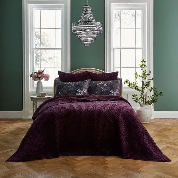 Genevieve Bedspread - Damson, Cotton image