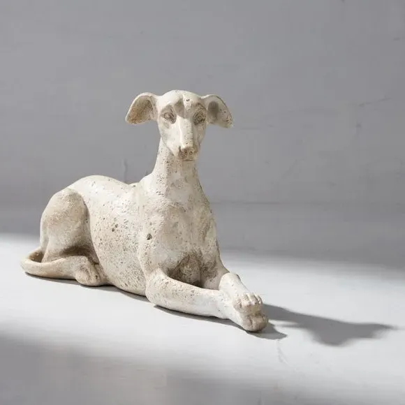 Greyhound Ornament Lying Down - Grey, Resin image