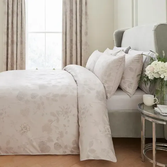 Jacquard Duvet Cover Set - Natural, Polycotton