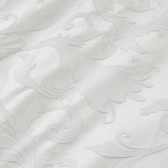 Jacquard Duvet Cover with Oxford Edge - Cream
