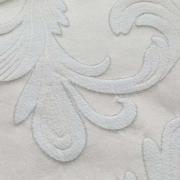 Jacquard Duvet Cover with Oxford Edge - Cream