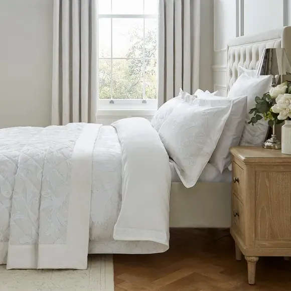 Jacquard Duvet Cover with Oxford Edge - Cream