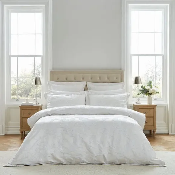 Jacquard Duvet Cover with Oxford Edge - Cream image