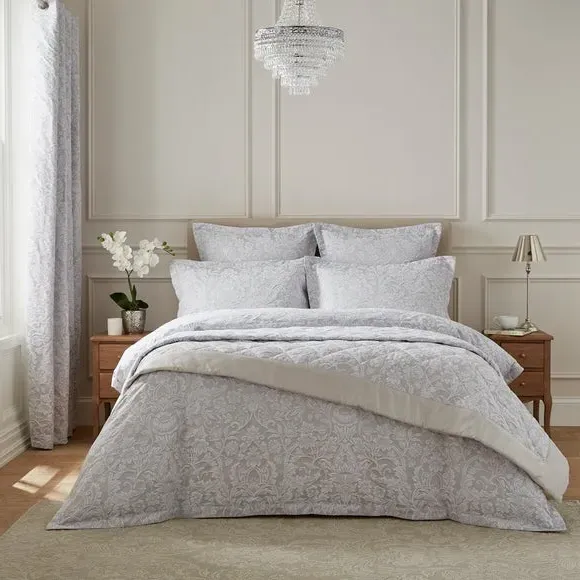 Jacquard Duvet Cover with Oxford Edge - Grey image