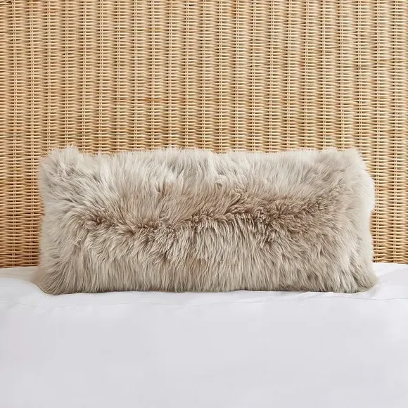 Long Boudoir Cushion - Natural, Sheepskin image