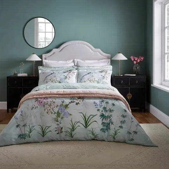 Love Bird Duvet Cover Set - Seafoam, Cotton