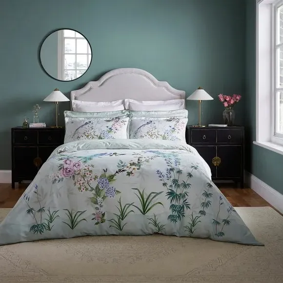 Love Bird Duvet Cover Set - Seafoam, Cotton