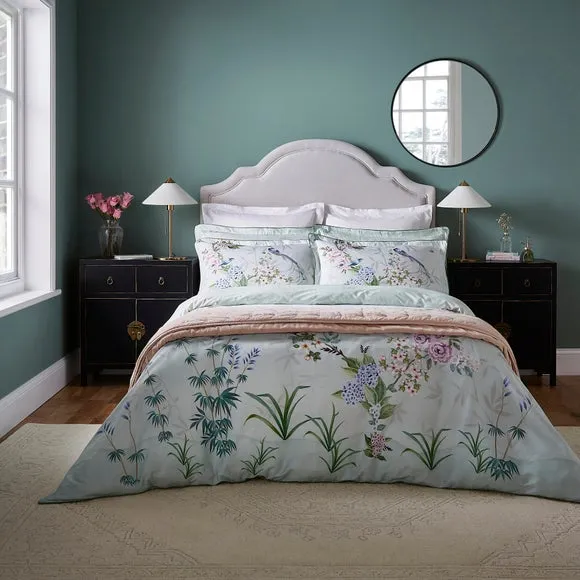 Love Bird Duvet Cover Set - Seafoam, Cotton