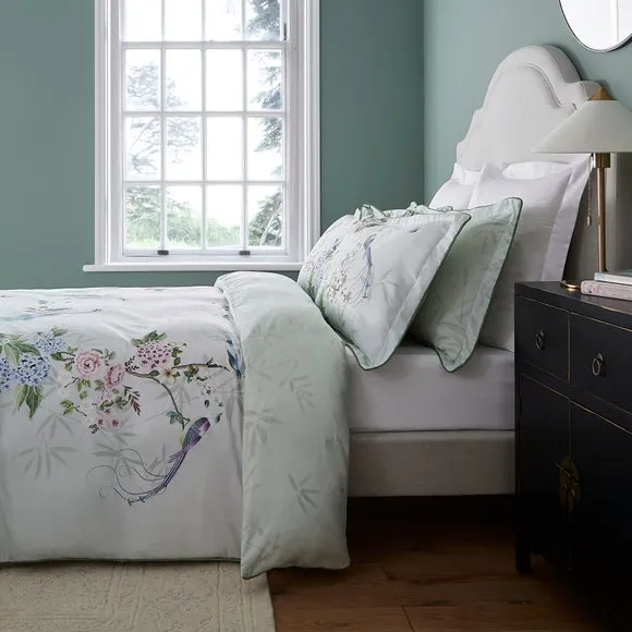 Love Bird Duvet Cover Set - Seafoam, Cotton
