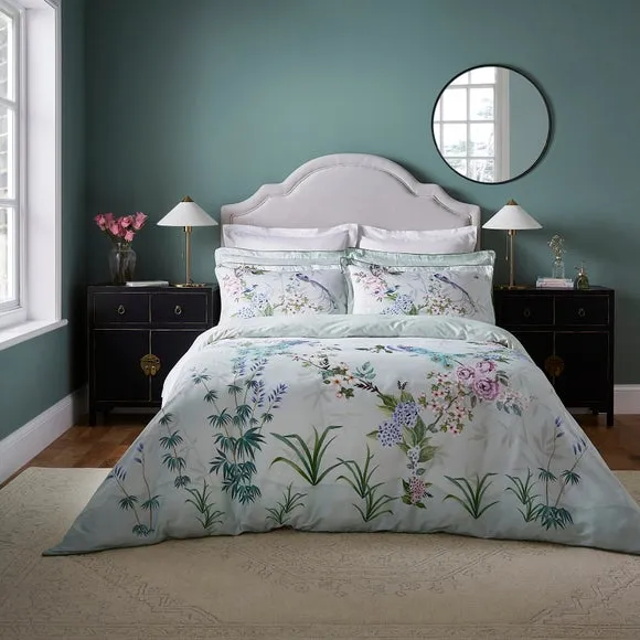 Love Bird Duvet Cover Set - Seafoam, Cotton