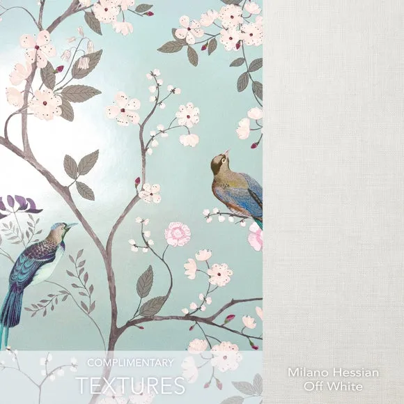 Maiya Wallpaper Bird & Floral - Duck Egg