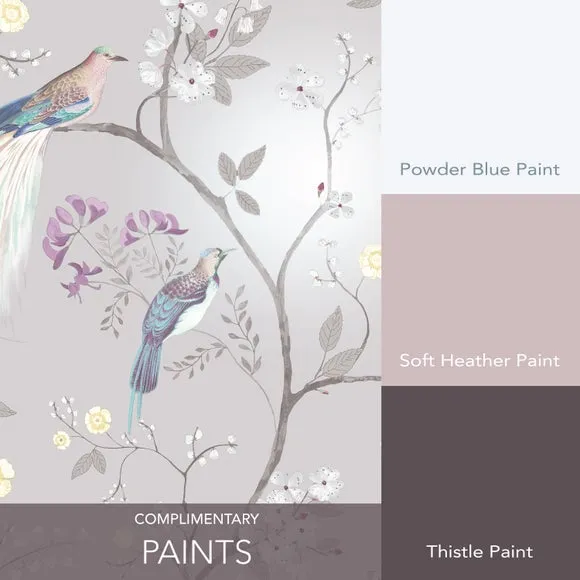 Maiya Wallpaper Bird & Floral - Grey