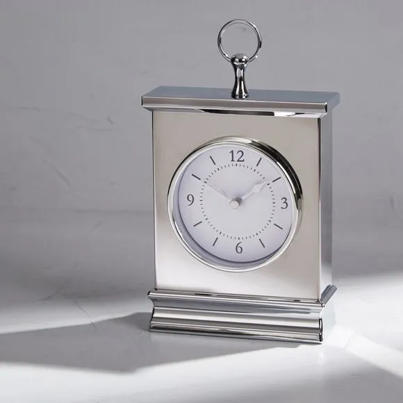 Mantle Clock - Silver, Chrome