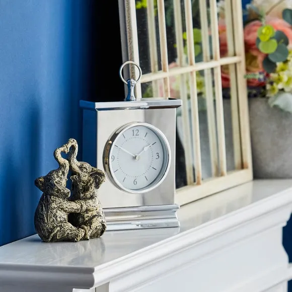 Mantle Clock - Silver, Chrome