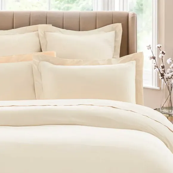 Oxford Pillowcase 300 Thread Count - Cream, Cotton