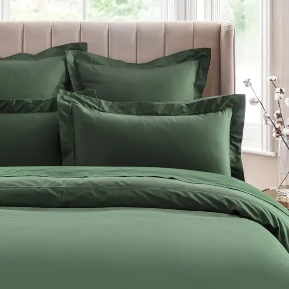 Oxford Pillowcase 300 Thread Count - Green, Cotton